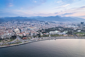 Fototapeta premium Aerial photo of izmir with drone during daytime