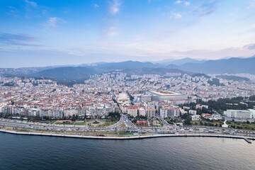 Fototapeta premium Aerial photo of izmir with drone during daytime