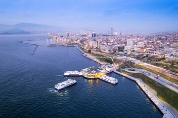 Fototapeta premium Aerial photo of izmir with drone during daytime