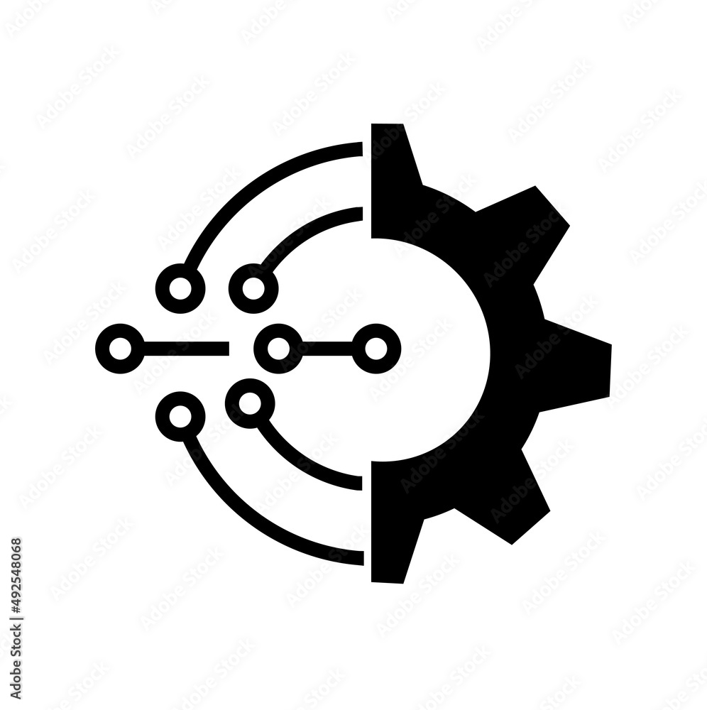Aufkleber gear smart ai icon. simple illustration of gear smart ai vector icon for web design isolated on whit