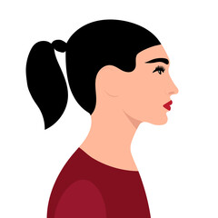 portrait woman flat design, isolated, vector