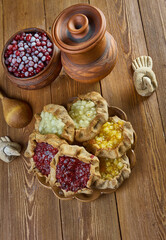 Karelian pasty with apples - traditional pasties usually had a rye crust, but the North Karelian and Ladoga Karelian