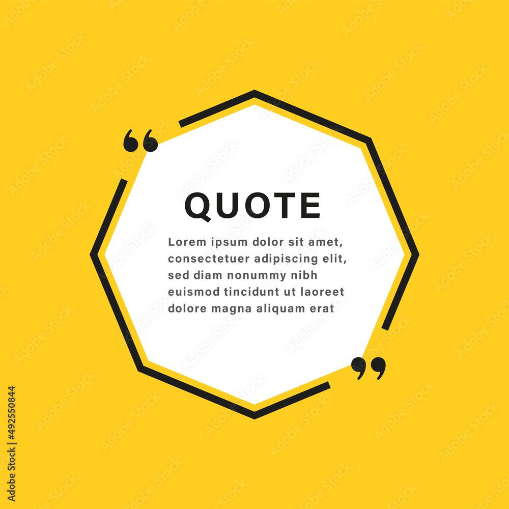 Poster quote box frame. texting boxes with quotation marks. line quote frames