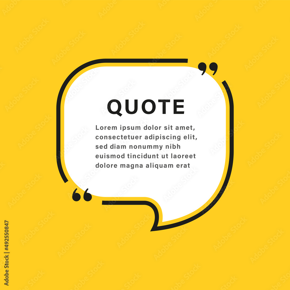 Fototapete quote box frame speech bubble. texting boxes with quotation marks. line quote frames