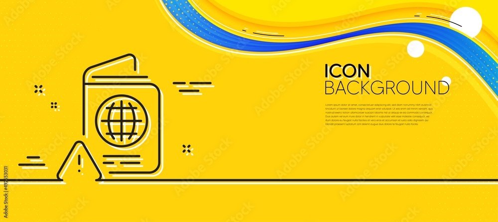 Aufkleber passport warning line icon. abstract yellow background. attention triangle sign. citizenship documen