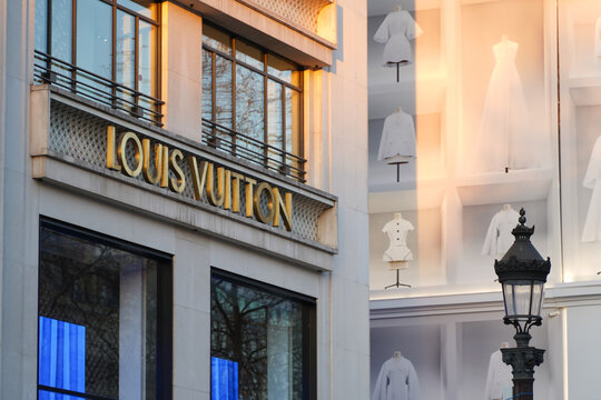 Louis Vuitton logo. photo taken on August 8, 2023 in Paris, France.