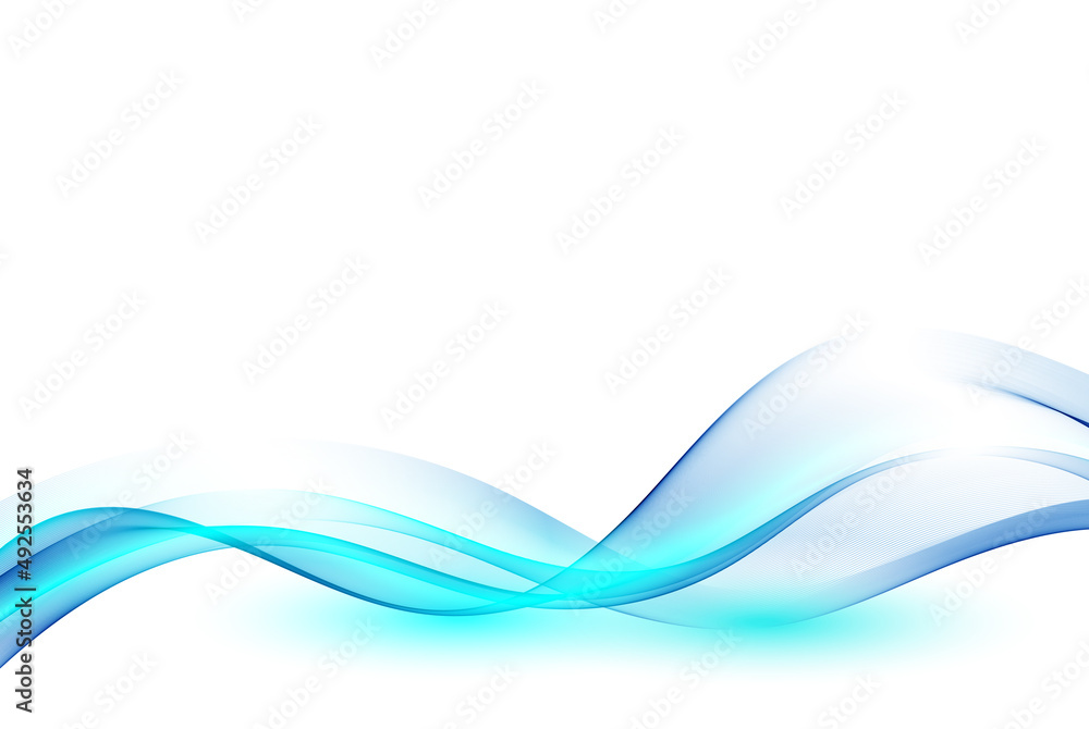 Aufkleber smooth abstract blue wave border with shadow. modern abstract background of wavy lines. vector illus