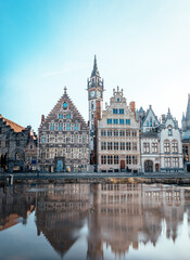 Fototapeta na wymiar Ghent is a city and a municipality in the Flemish Region of Belgium. It is the capital and largest city of the East Flanders province, and the third largest in the country.