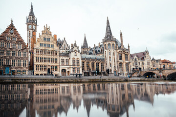 Fototapeta na wymiar Ghent is a city and a municipality in the Flemish Region of Belgium. It is the capital and largest city of the East Flanders province, and the third largest in the country.