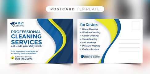 Cleaning Service Postcard Template