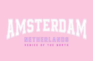 Amsterdam slogan print for t-shirt
