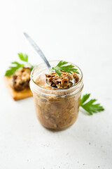 Homemade vegetarian pate with olives