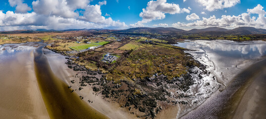 Aerial view of Ardara in County Donegal - Ireland - obrazy, fototapety, plakaty