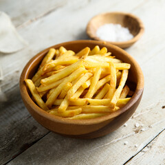 Homemade French fries with sea salt