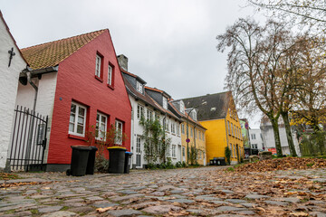Flensburg, Germany - Nov. 16, 2021: View of the city of Flensburg, western shore.