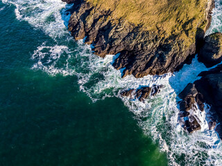 Aerial view of the beautiful coast at Kilcar in County Donegal - Ireland