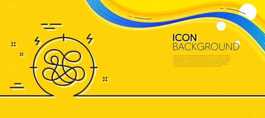 Obraz na płótnie Canvas Stress line icon. Abstract yellow background. Anxiety depression target sign. Mental health symbol. Minimal stress line icon. Wave banner concept. Vector