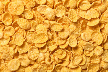 Crispy Corn flakes texture background.