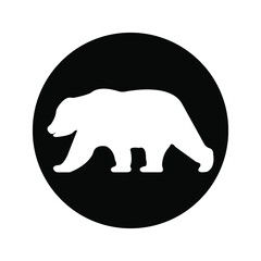 bear icon. animal sign color editable