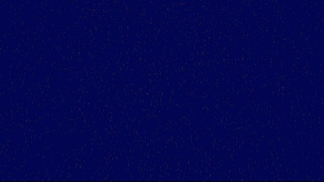 Dark blue background with falling orange short lines like snow. Simple high definition animation with objects falling in a perfect, seamless loop.