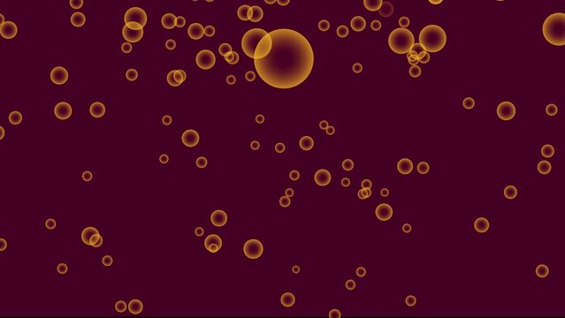 Red wine background with gold falling bubbles. Simple high definition animation with objects falling in a perfect, seamless loop.