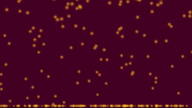 Red wine background with gold falling snow collecting on the ground. Simple high definition animation with objects falling in a perfect, seamless loop.