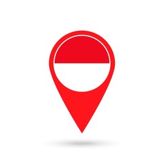 Map pointer with country Monaco. Monaco flag. Vector illustration.