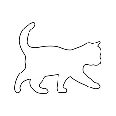 Cat icon. black cat silhouette color editable