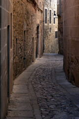 Streets in the old town of Caceres, world Heritage Site by UNESCO, EXtremadura, Spain.