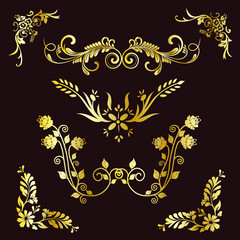 gold border floral Victorian art