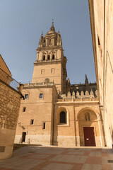 Fototapeta premium New Cathedral of Salamanca in the old town in a sunny day, Castilla y Leon, Spain.