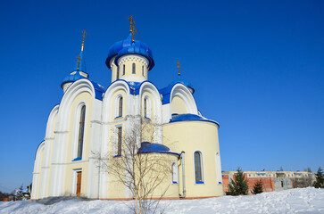 Russia, the city of Arsenyev, the church of the Annunciation of the Blessed Virgin Mary in the winter