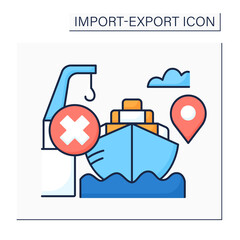 Free alongside ship color icon. Seller arranges for goods purchased to be delivered next to a particular vessel. Import and export concept. Isolated vector illustration