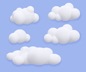 White 3d clouds