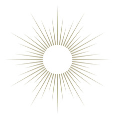 Obraz premium Decorative sun beam logo. Golden light rays