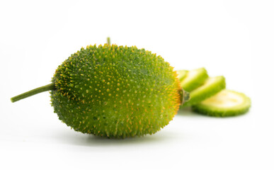 Vegetable - Spiny gourd or spine gourd also known as bristly balsma pear, prickly carolaho, teasle...