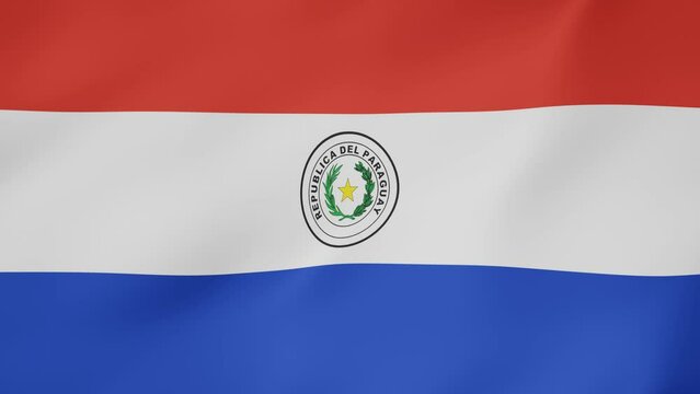 Bandera animada, Paraguay. 4K	