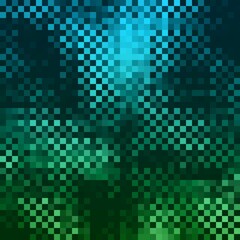 Abstract blue and green transparent mosaic style background. Vector illustration.