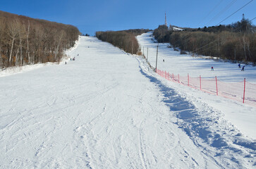 Ski slopes in the town of Arsenyev, Primorsky Krai, Far east, Russia