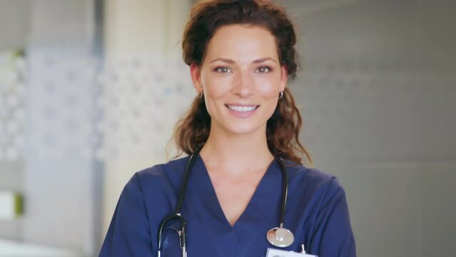 Happy nurse at hospital