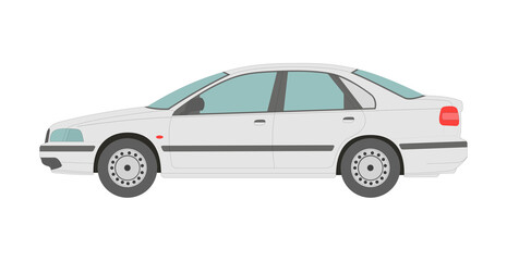 Obraz na płótnie Canvas Light modern sedan on a white background - Vector