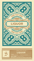 Whiskey label with old frames