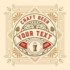 Obraz premium Beer label with old frames
