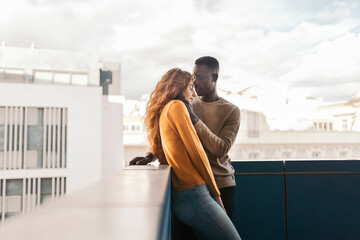 Young Loving Multiethnic Couple Portrait