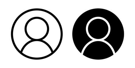 User profile vector icon. Black icon illustration. Icon for ui/ux design. User web icon. Outline style.