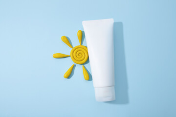White squeeze bottle plastic tube for branding of medicine or cosmetics - daily cream, gel, skin...