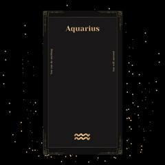 Aquarius Signs, Zodiac Background. Beautiful vector images in the middle of a stellar galaxy with the constellation