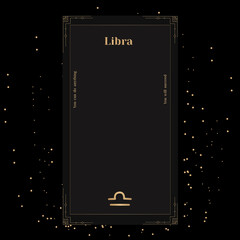 Libra Signs, Zodiac Background. Beautiful vector images in the middle of a stellar galaxy with the constellation