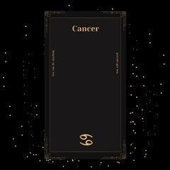 Cancer Signs, Zodiac Background. Beautiful vector images in the middle of a stellar galaxy with the constellation