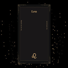 Leo Signs, Zodiac Background. Beautiful vector images in the middle of a stellar galaxy with the constellation
